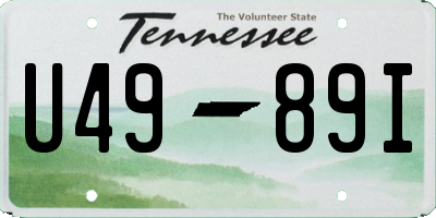 TN license plate U4989I