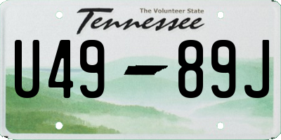 TN license plate U4989J