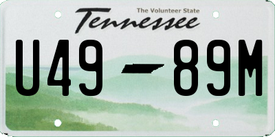 TN license plate U4989M