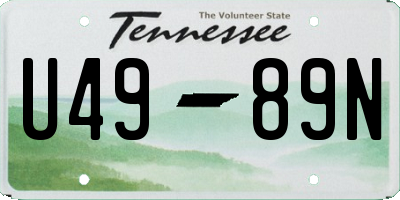 TN license plate U4989N