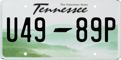 TN license plate U4989P