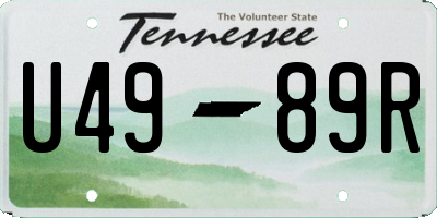 TN license plate U4989R