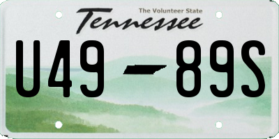 TN license plate U4989S