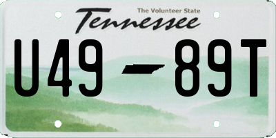 TN license plate U4989T