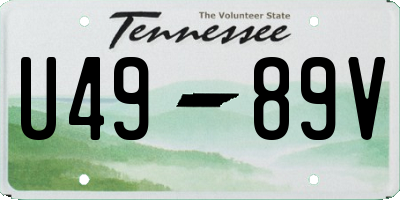 TN license plate U4989V