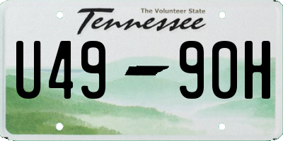 TN license plate U4990H