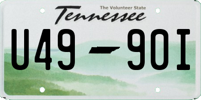 TN license plate U4990I