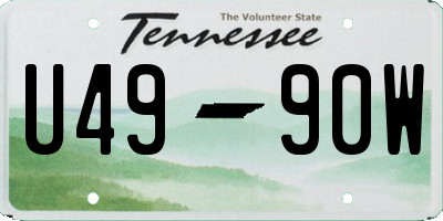 TN license plate U4990W