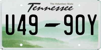 TN license plate U4990Y