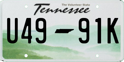 TN license plate U4991K