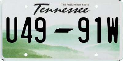 TN license plate U4991W