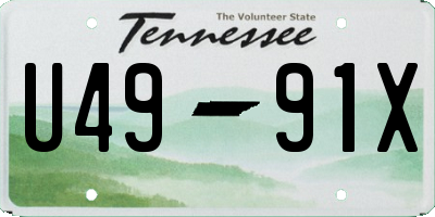 TN license plate U4991X