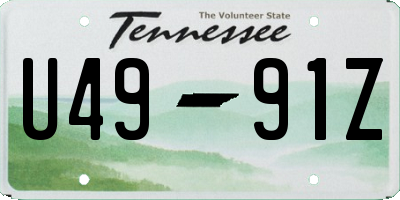 TN license plate U4991Z