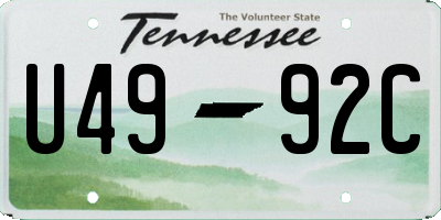 TN license plate U4992C