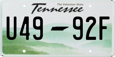 TN license plate U4992F