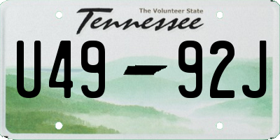 TN license plate U4992J
