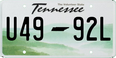 TN license plate U4992L
