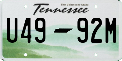 TN license plate U4992M