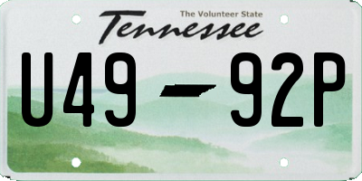 TN license plate U4992P