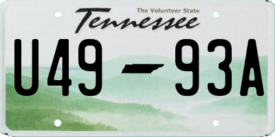 TN license plate U4993A
