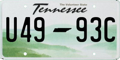 TN license plate U4993C