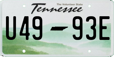 TN license plate U4993E
