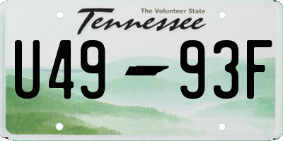 TN license plate U4993F
