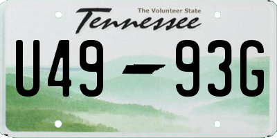 TN license plate U4993G
