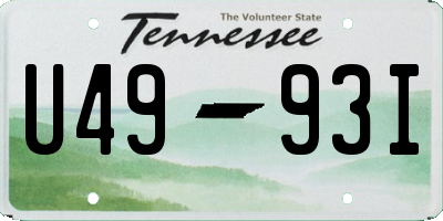 TN license plate U4993I
