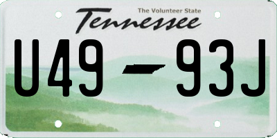 TN license plate U4993J