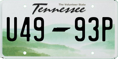 TN license plate U4993P