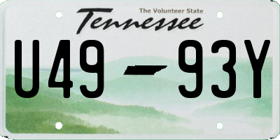 TN license plate U4993Y