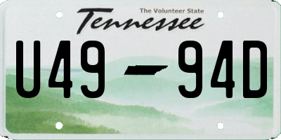 TN license plate U4994D