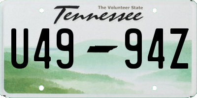TN license plate U4994Z