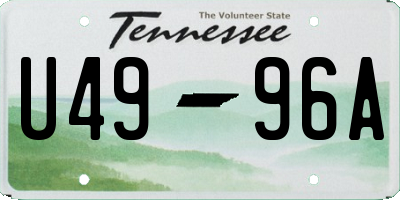 TN license plate U4996A