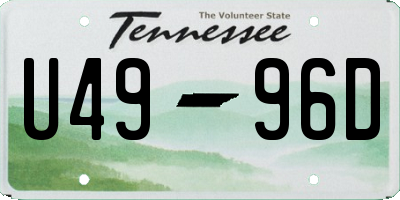 TN license plate U4996D
