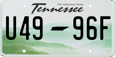 TN license plate U4996F