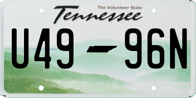 TN license plate U4996N