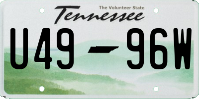 TN license plate U4996W