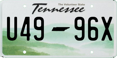 TN license plate U4996X
