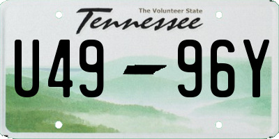 TN license plate U4996Y