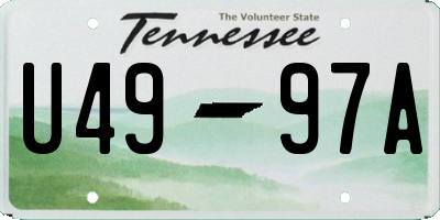 TN license plate U4997A