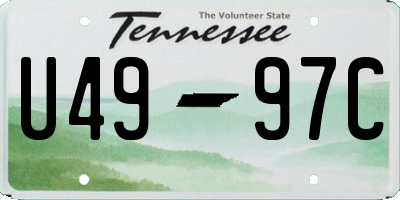 TN license plate U4997C