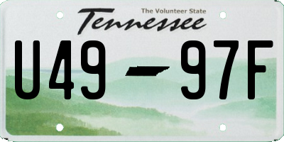 TN license plate U4997F