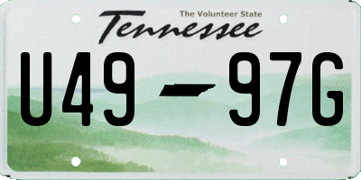 TN license plate U4997G