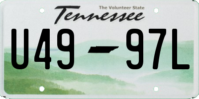 TN license plate U4997L