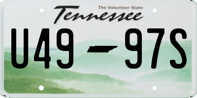 TN license plate U4997S