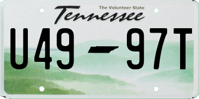 TN license plate U4997T