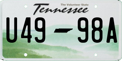 TN license plate U4998A