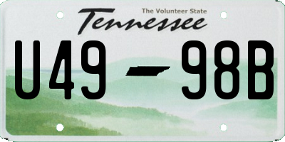 TN license plate U4998B
